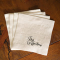 Custom Linen Cocktail Napkins, Signature Font - Set of 4