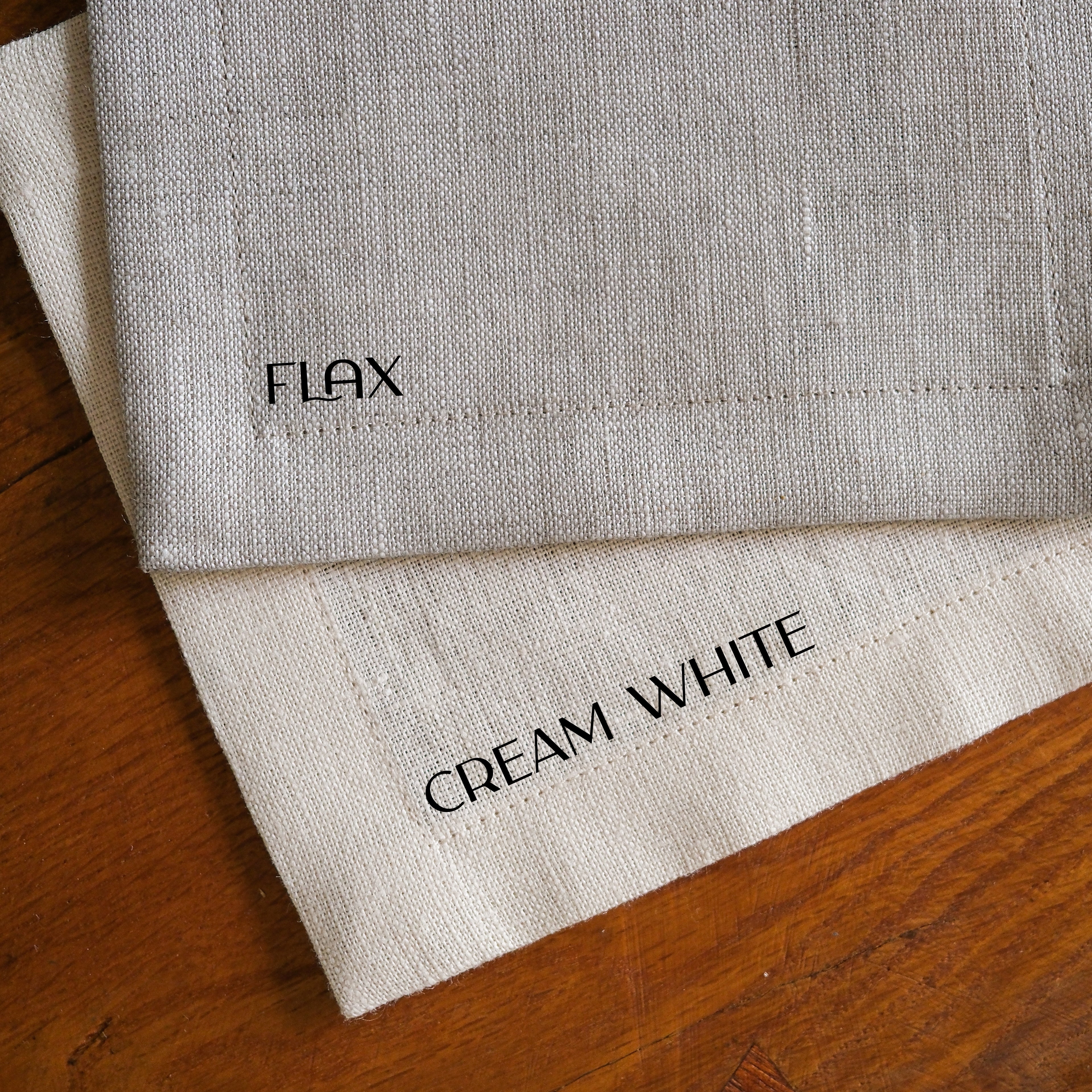 Custom Linen Cocktail Napkins, Simple Monogram Font - Set of 4